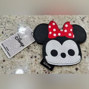 Disney Minnie Mouse Black and Red Polka Dot Coin Purse NWT